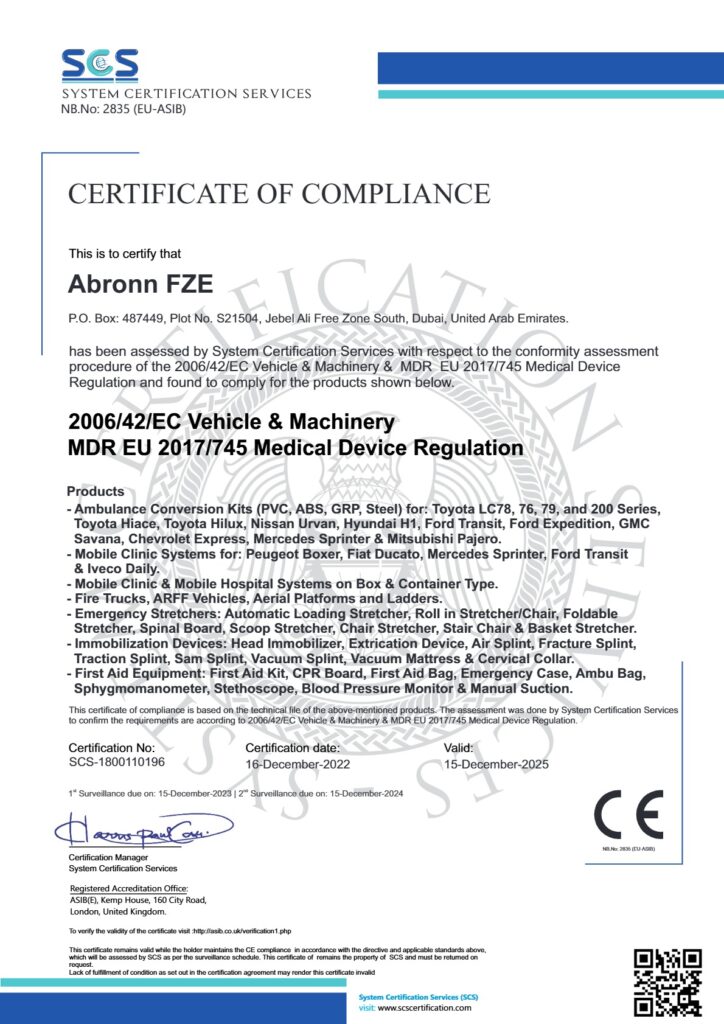 Abronn FZE CE Certificate