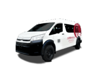 HiAce 4x4 Mining Vehicle by Abronn, customized design, high roof, robust build for specialized transport.